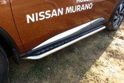 Защита порогов d57 с листом усиленная Nissan Murano (2014-2022)