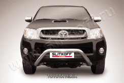 Кенгурятник d76 низкий широкий "мини" Toyota Hilux (2004-2011)