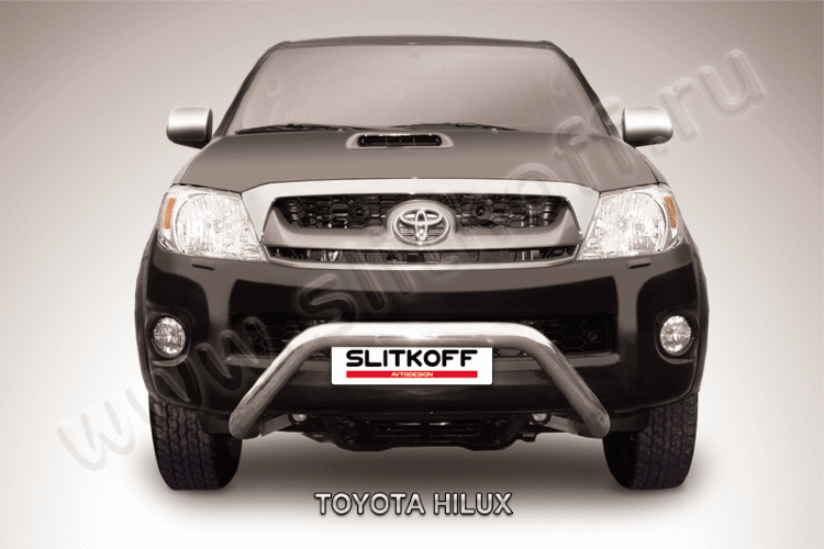 Кенгурятник d76 низкий широкий мини Toyota Hilux (2004-2011)