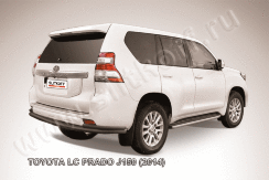 Защита заднего бампера d76+d42 двойная черная Toyota Land Cruiser Prado J150 (2013-2017)