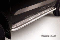 Защита порогов d57 с листом усиленная Toyota Hilux (2011-2015)