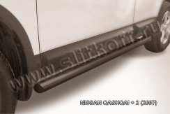 Защита порогов d76 труба черная Nissan QASHQAI +2 (2007)