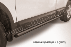 Защита порогов d57 труба черная Nissan Qashqai +2 (2008-2010)