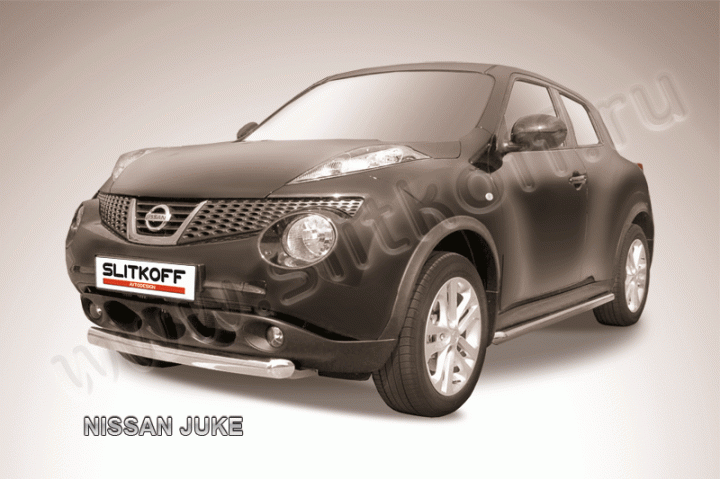 Защита переднего бампера d76 короткая Nissan Juke