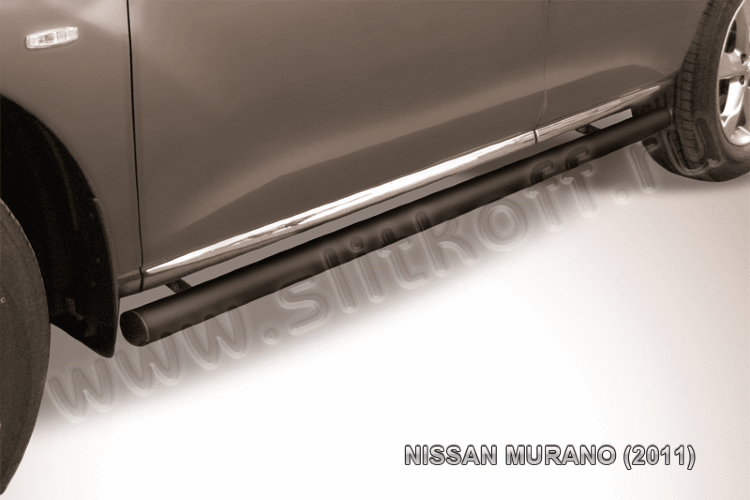 Защита порогов d76 труба черная Nissan Murano (2010-2015)