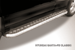 Защита порогов d57 с листом Hyundai Santa-Fe Classic (2000-2012)