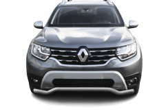 Защита переднего d57 бампера "волна" серебристая Renault Duster (2021)