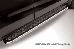 Защита порогов d57 с листом усиленная Chevrolet Captiva (2013-2016)