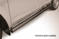 Защита порогов d76 труба черная Toyota RAV-4 (2006)