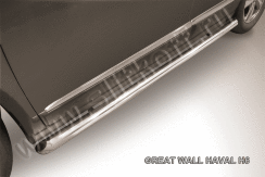 Защита порогов d57 труба со скосами 45 градусов завальцованными Haval H6 (2014-2020)