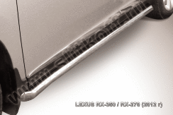 Защита порогов d76 труба с гибами Lexus RX-350/RX-270 (2012-2015)