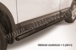 Защита порогов d76 труба черная Nissan Qashqai +2 (2010-2013)