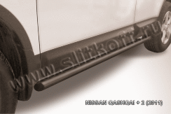 Защита порогов d57 труба черная Nissan Qashqai +2 (2010-2013)