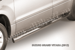 Защита порогов d76 с проступями Suzuki Grand Vitara (2012-2015)