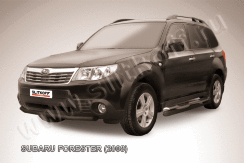 Защита переднего бампера d57 черная Subaru Forester (2007-2013)