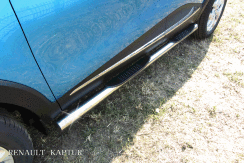 Защита порогов d76 с проступями Renault Kaptur 2WD (2012-2019)