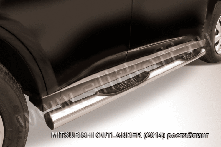 Защита переднего бампера d57 волна Mitsubishi Outlander (2014-2015)