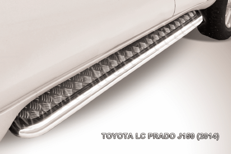 Защита порогов d76 с листом усиленная Toyota Land Cruiser Prado J150 (2013-2017)