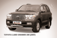 Защита переднего бампера d76+d57 двойная Toyota Land Cruiser 200 (2007-2012)