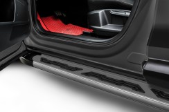 Пороги алюминиевые "Alfa Grafit" 1600 графитовые Ford EcoSport (2017-2022)
