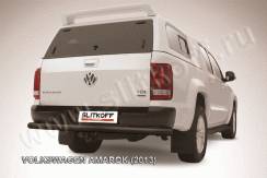 Защита заднего бампера d76 черная Volkswagen Amarok (2010-2016)