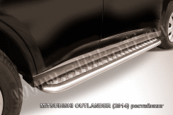 Защита переднего бампера d57 короткая Mitsubishi Outlander (2014-2015)